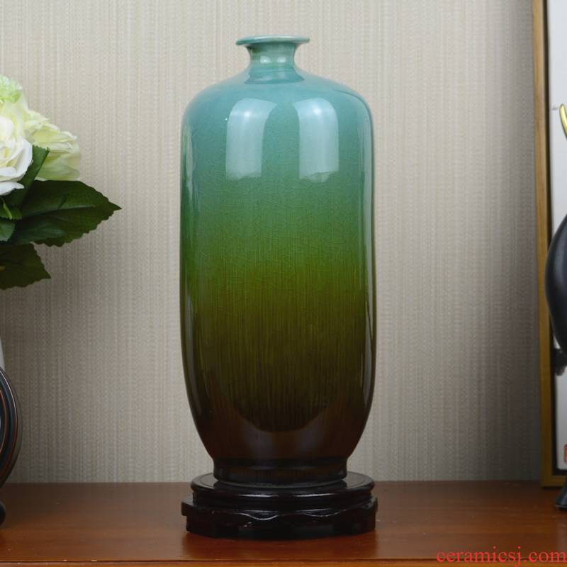 Jingdezhen ceramic up blue vase European ikebana sitting room porch household soft adornment handicraft furnishing articles