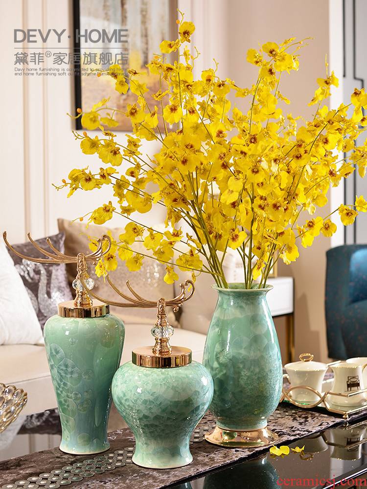 European American light ceramic vase sitting room key-2 luxury furnishing articles, the sitting room porch TV ark, wine home decoration flower arrangement