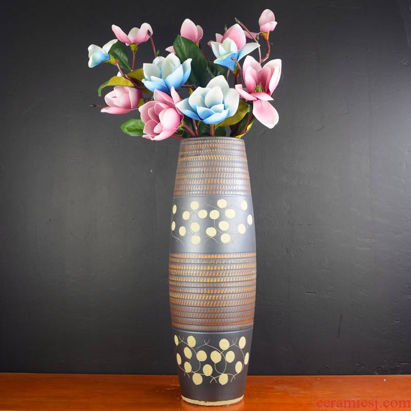Jingdezhen landing large vases, pottery and porcelain, the sitting room is I and contracted style the dried flower arranging home furnishing articles