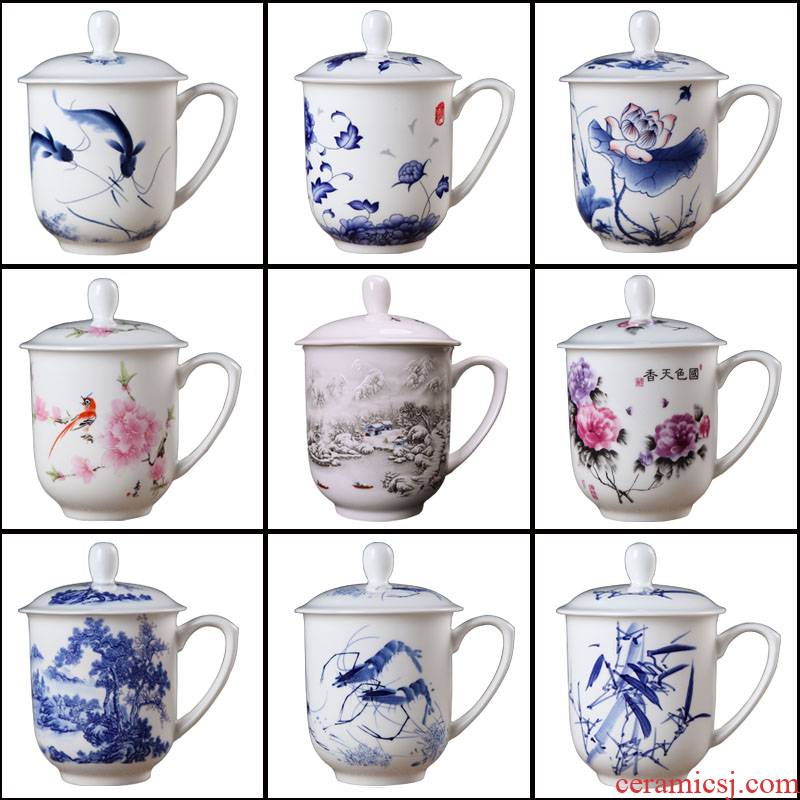 The Clean up ceramic cup with cover of jingdezhen ceramic ipads China tea cups water cup office cup and cup can be customized