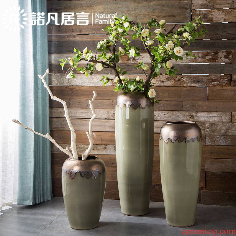 Large ceramic vase coarse pottery flower arranging landing sitting room decoration to the hotel villa clubhouse furnishing articles Europe type restoring ancient ways of creative