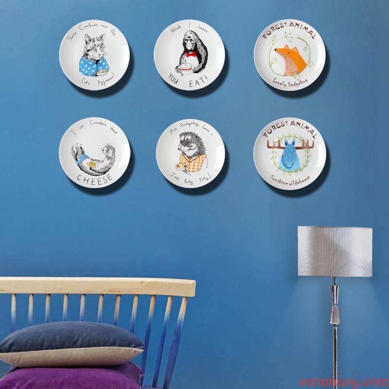 Jingdezhen ceramic decoration hanging dish wall act the role of ceramic wall act the role ofing sitting room background wall combination pendant ornaments on the wall