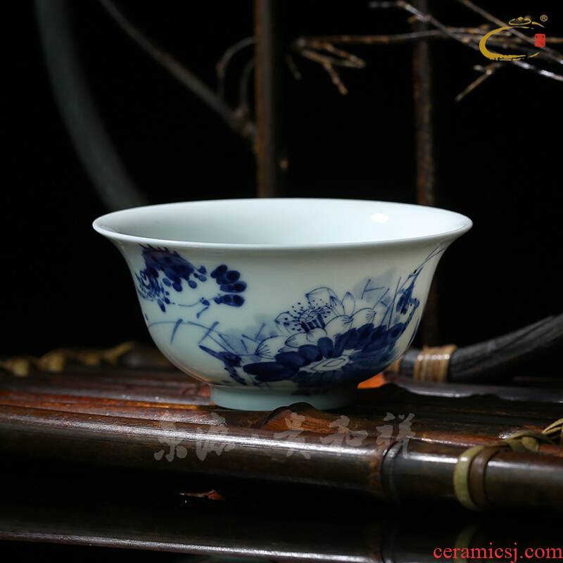 And auspicious jing DE treasure all hand kung fu tea cups, jingdezhen porcelain ceramic cup sample tea cup tea cup