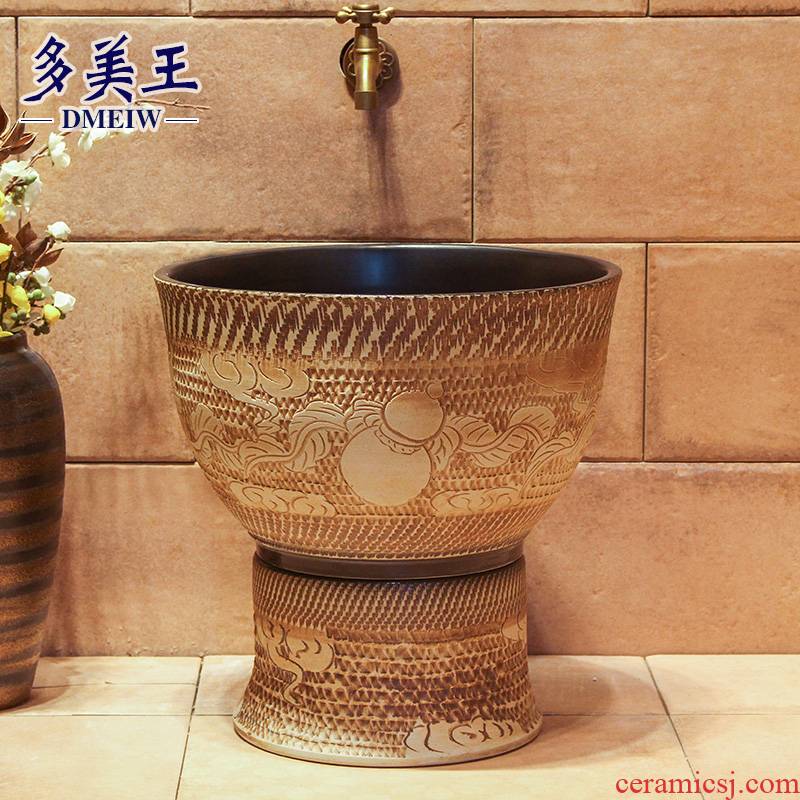 Ceramic art mop pool balcony mop pool home toilet one - piece mop pool small mop basin of restoring ancient ways