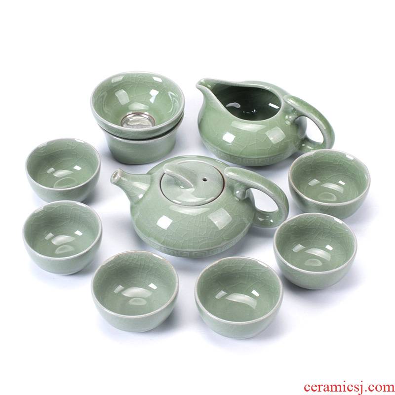 Ronkin elder brother up tureen teapot teacup suit household kung fu tea tea tea set a complete set of ceramic creative