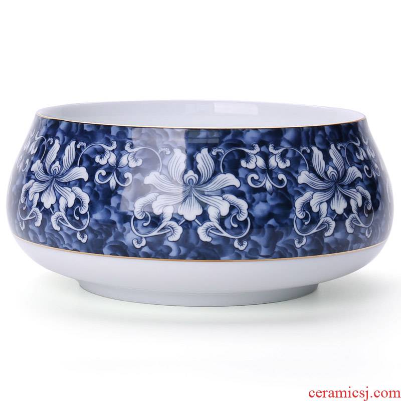 Chiang kai - shek ceramic kung fu tea set auto parts have large blue and white porcelain tea wash bowl wash to wash cup tea taking