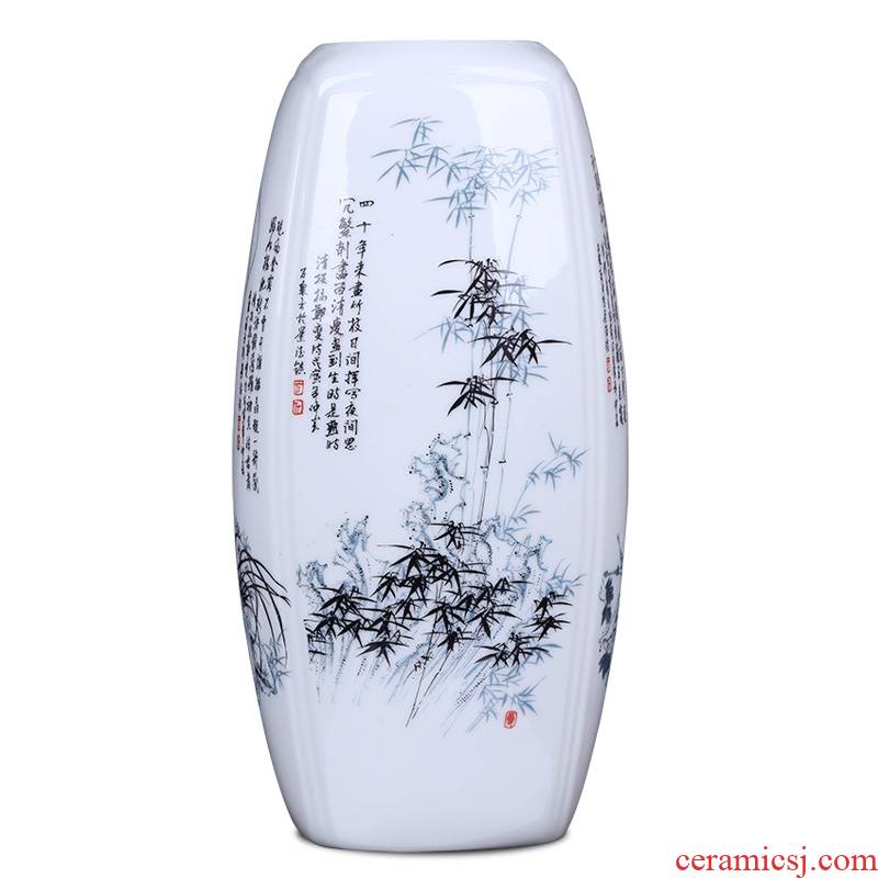 Jingdezhen ceramic vase household of Chinese style living room bookcase hydroponic furnishing articles I and contracted three - piece arranging flowers