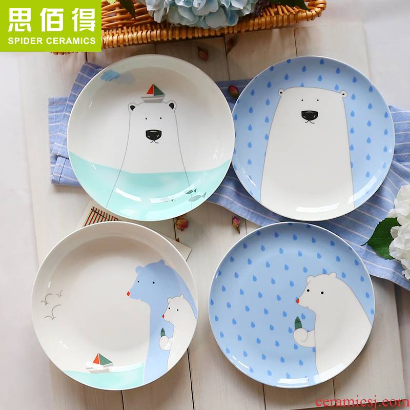 To think hk creative ipads porcelain tableware pastry disc 8 inches dish dish dish beefsteak chinaware plate suit