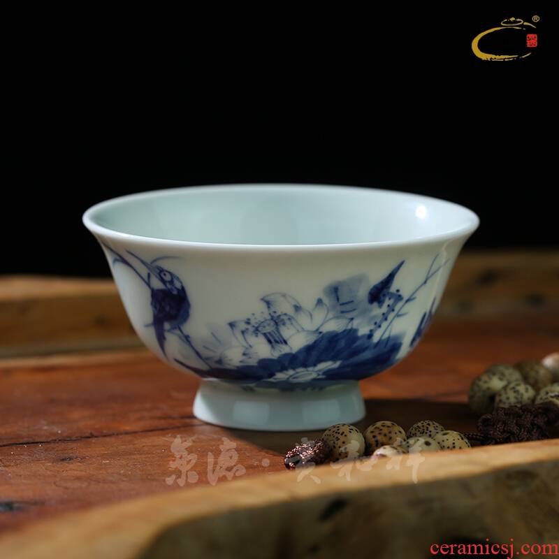 And auspicious jing DE treasure checking ceramic kung fu tea cups, jingdezhen porcelain cup tea cup sample tea cup master list