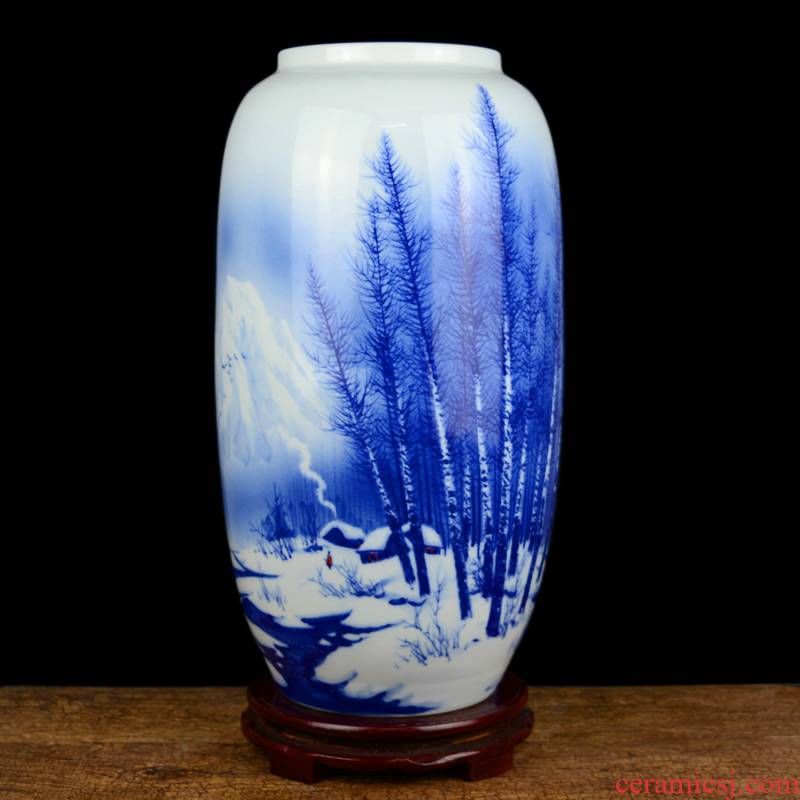Jingdezhen ceramics celebrity hand - made big sitting room rich ancient frame of new Chinese style household vase flower adornment furnishing articles