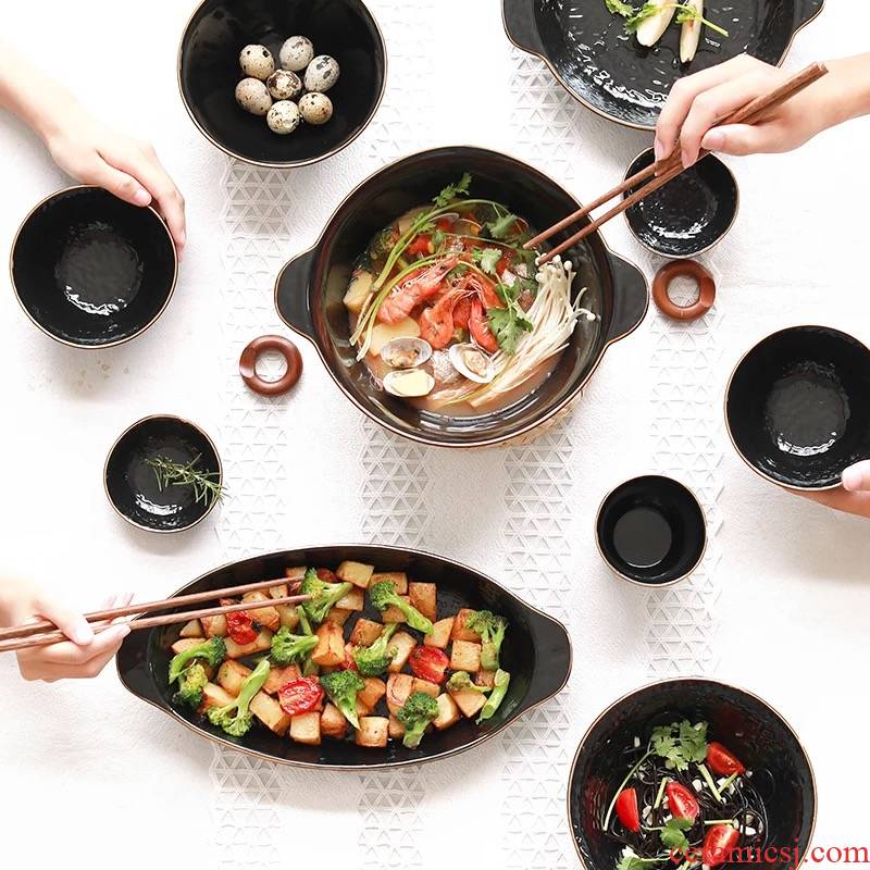 Ancient bo Japanese rice bowls up phnom penh creative household soup bowl rainbow such use salad bowl ceramic western food dish dish of fish dishes