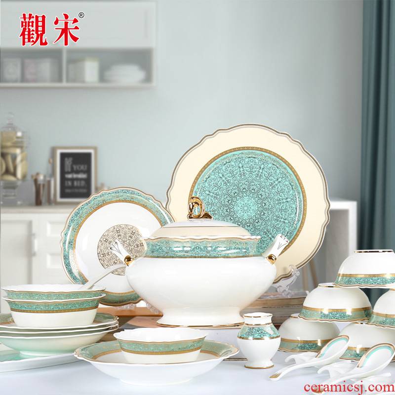 The View of song View of song dynasty jingdezhen manual paint European - style ipads gift of I and contracted pure color porcelain ceramics tableware suit