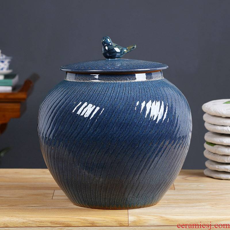 Jingdezhen ceramic tea pot size seven loaves pu 'er tea urn full manual sealing up POTS moistureproof tea set