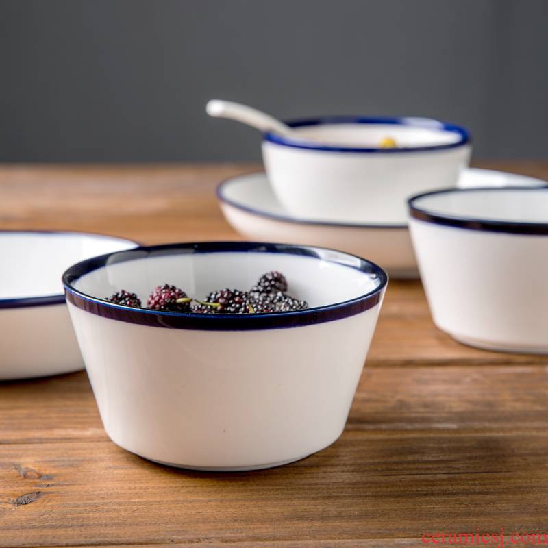 Japanese Nordic ins wind web celebrity children contracted household ceramic bowl dessert steamed egg pudding bowl small bowl dishes
