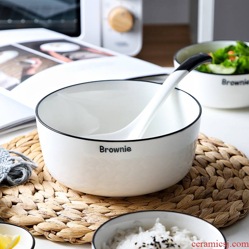 Ceramic bowl individual contracted creative dishes dishes combination large soup bowl home eat rice bowl chopsticks tableware