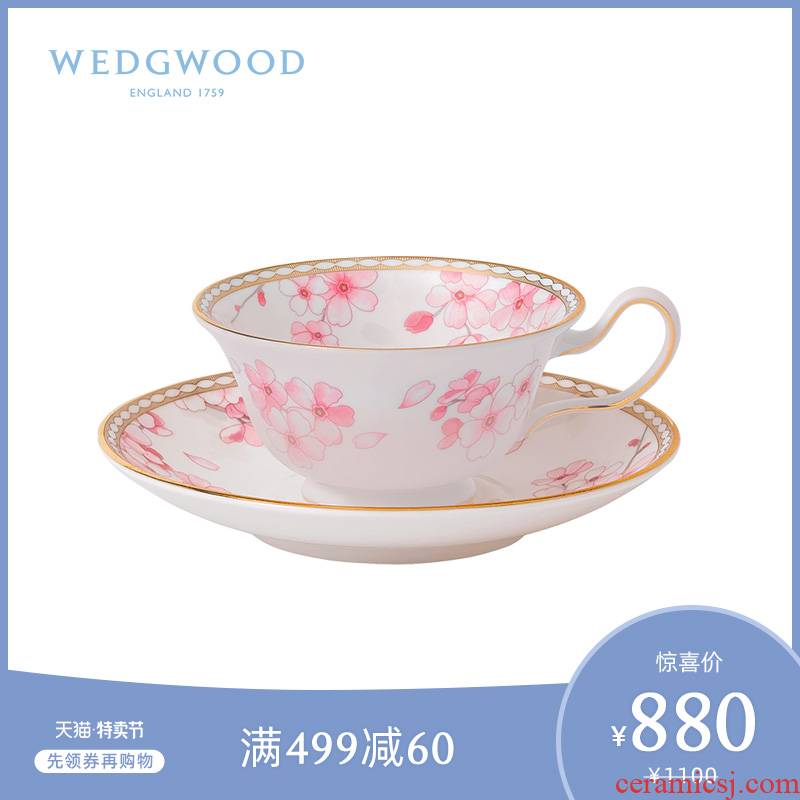 WEDGWOOD waterford WEDGWOOD cherry blossom put spring buds flower ipads porcelain teacup saucer European coffee cup gift box