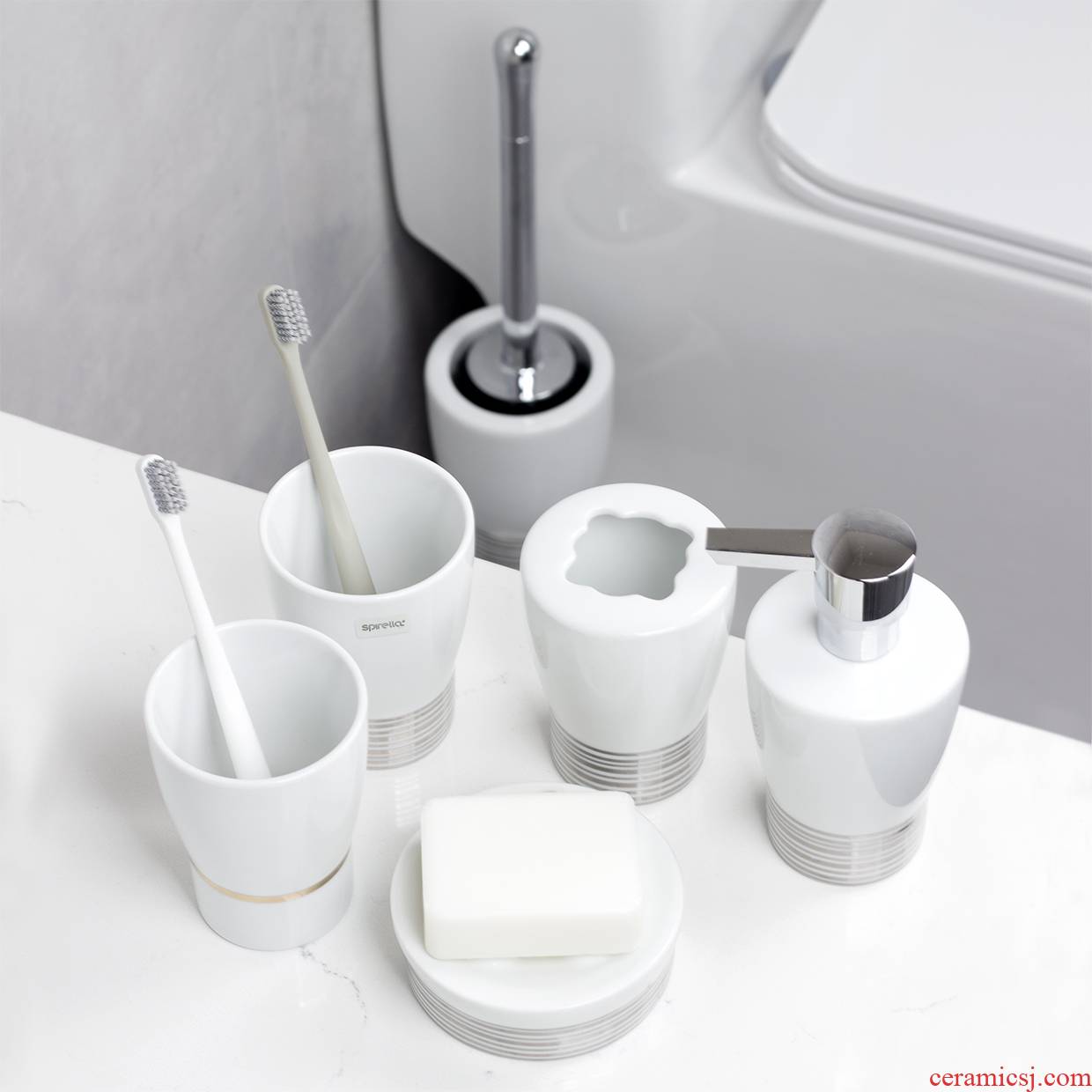 Carrie prejean SPIRELLA/silk silver bar ceramic toilet bathroom articles for use mouthwash mouthwash cup for wash gargle six times