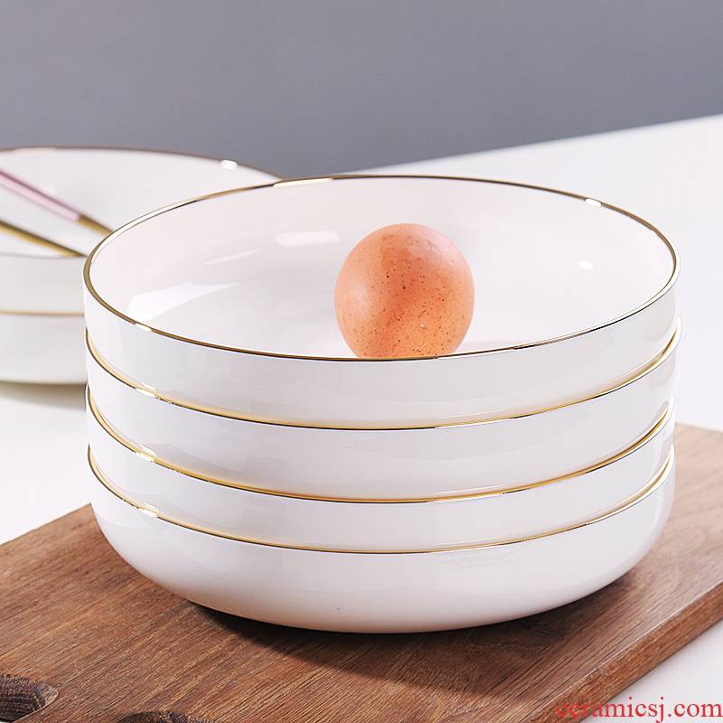 Four ceramic LIDS, creative household deep dish plate round 0 ipads porcelain dish dish plates deep dish
