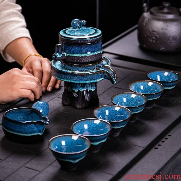 Ya xin household temmoku glazed pottery kilns to get built automatically atone teapot tea cups of lamp that kung fu tea set