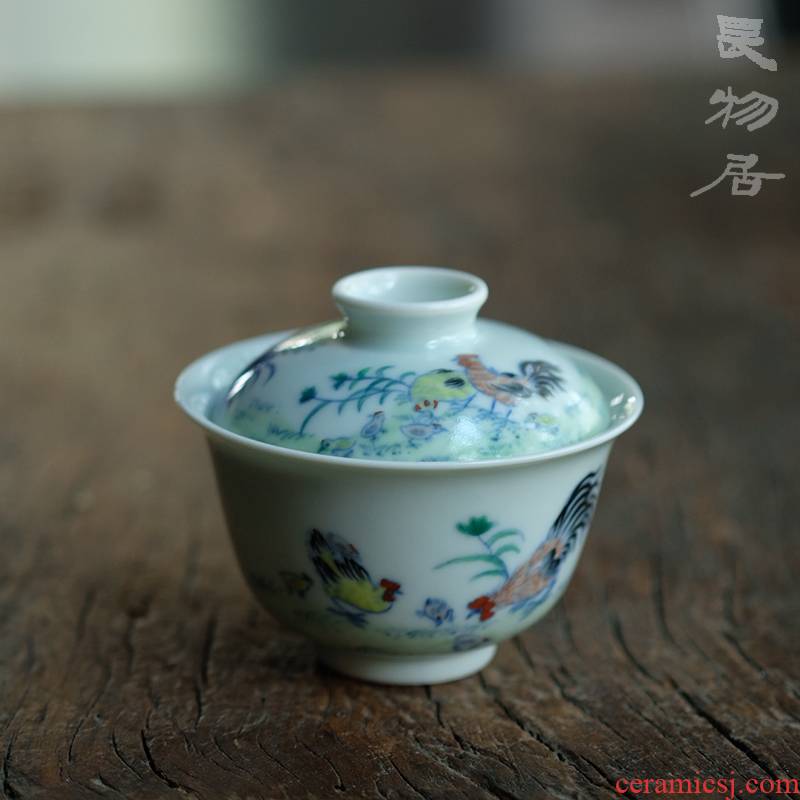 Offered home - cooked chicken in hand - made color bucket cylinder cup tureen jingdezhen ceramic tea set manually make tea bowl of small cups