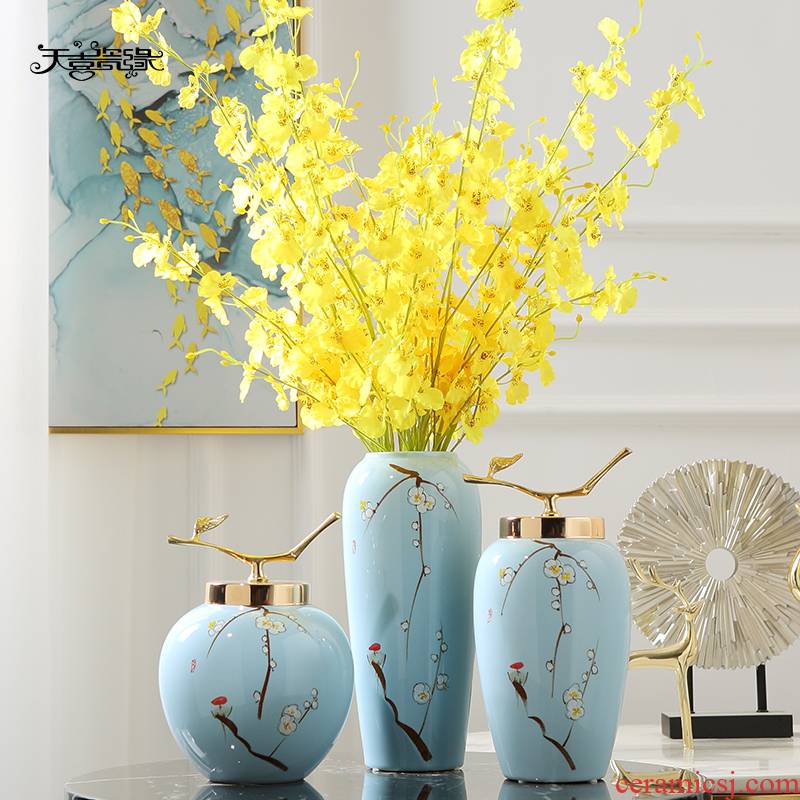 New Chinese style of jingdezhen ceramics hand - made vases, flower arranging, the sitting room porch tea table table household adornment furnishing articles