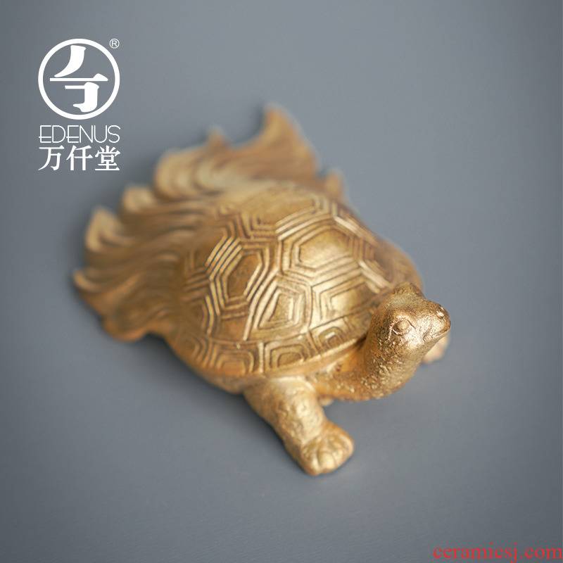 Thousands of thousand hall tea pet creative household act the role ofing is tasted small desktop furnishing articles furnishing ceramics handicraft gold dust glaze longevity turtle