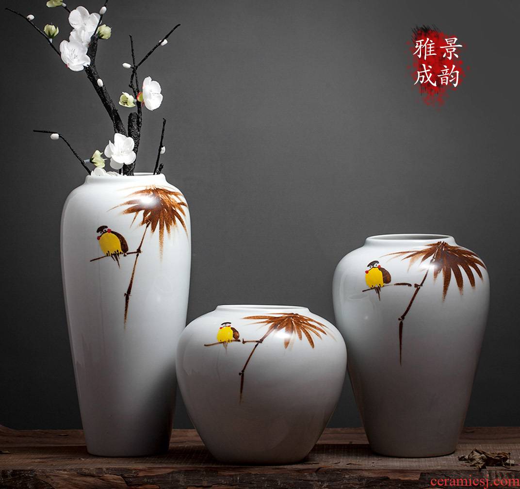 Jingdezhen ceramic home furnishing articles of new Chinese style living room table vase flower arranging flowers, decorative arts and crafts porcelain