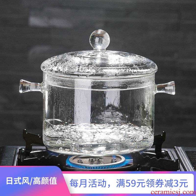 High borosilicate glass saucepans flame burns mercifully rainbow such as bowl TaoLu electricity heating milk with cover glass bowl of soup basin