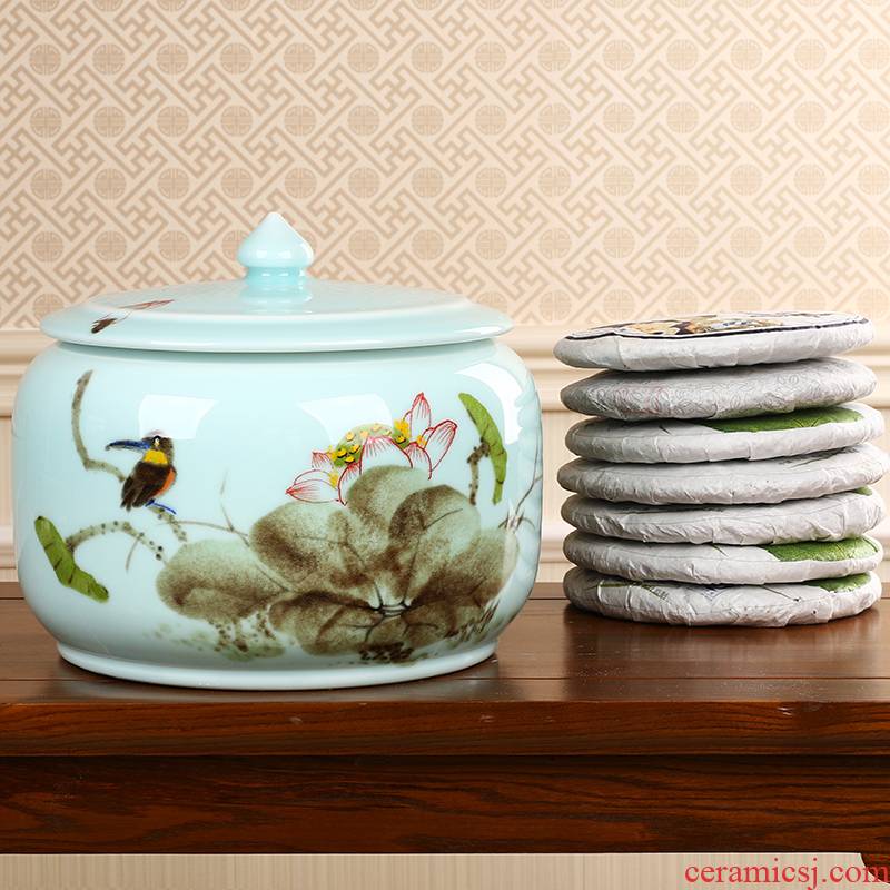 Ceramic tea pot large store bread seven pu 'er tea device cylinder full manual sealing up POTS tea furnishing articles