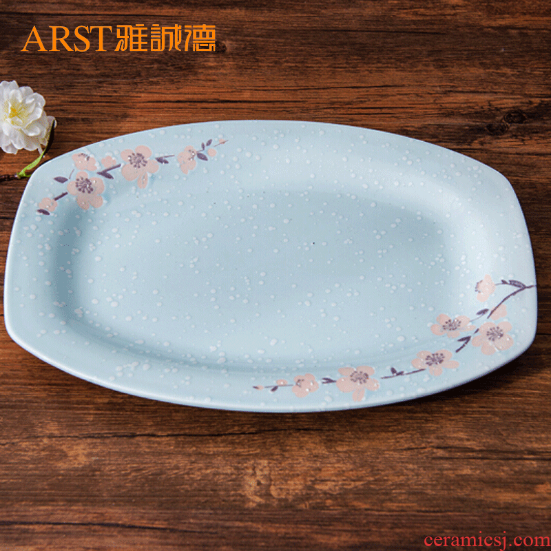 Ya cheng DE Japanese - style tableware suit dishes ceramic fish dish soup bowl of rice bowl dishes suit household fish dish