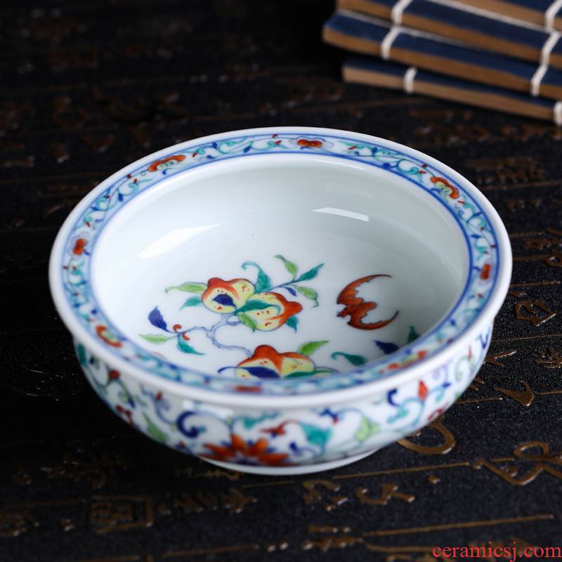 Offered home - cooked China writing brush washer in pure manual "four furnishing articles blue and white porcelain of jingdezhen ceramic hand - made stationery household act the role ofing is tasted