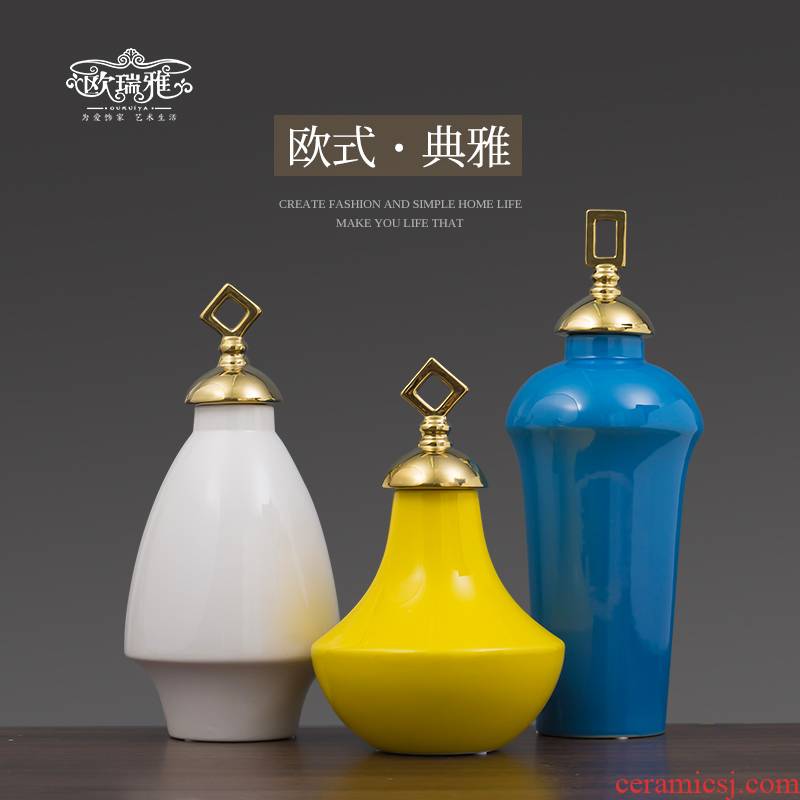 European creative light key-2 luxury furnishing articles ceramic vases, I and contracted sitting room porch decoration bedroom TV ark, restaurant