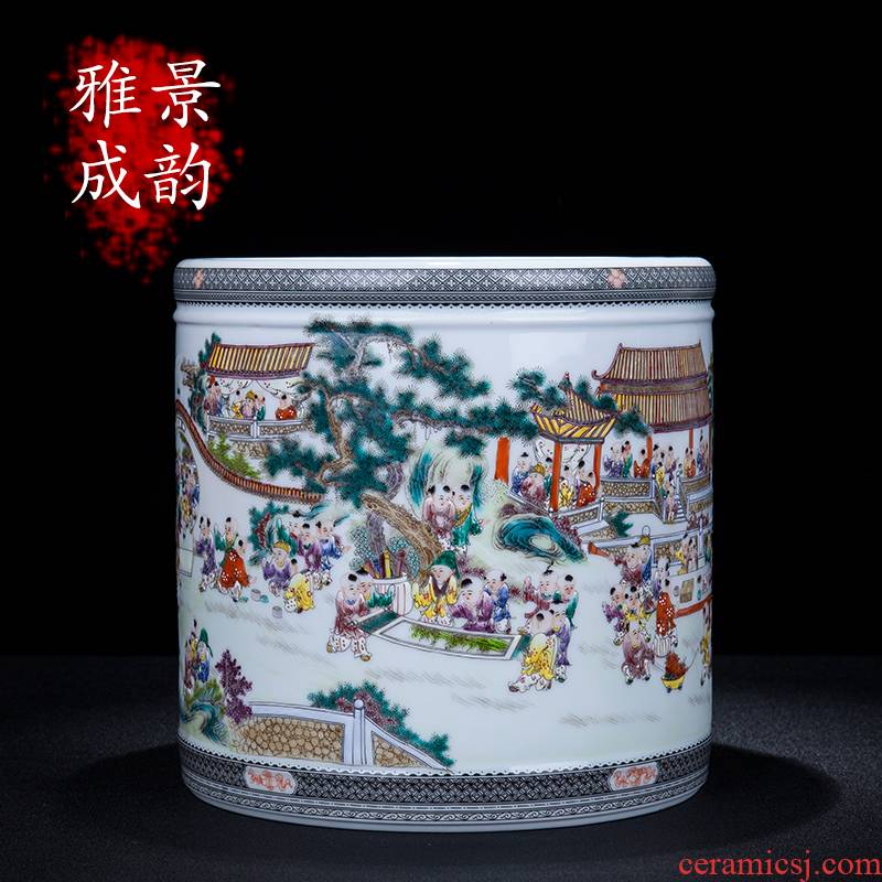 Jingdezhen ceramic hand - made the ancient philosophers figure sitting room porch decoration pen container large I and contracted household furnishing articles