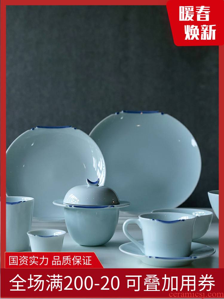 TaoXiChuan jingdezhen creativity has had gloriously enrolled ceramic tableware suit combination of Chinese style household dishes soup cup coffee cup