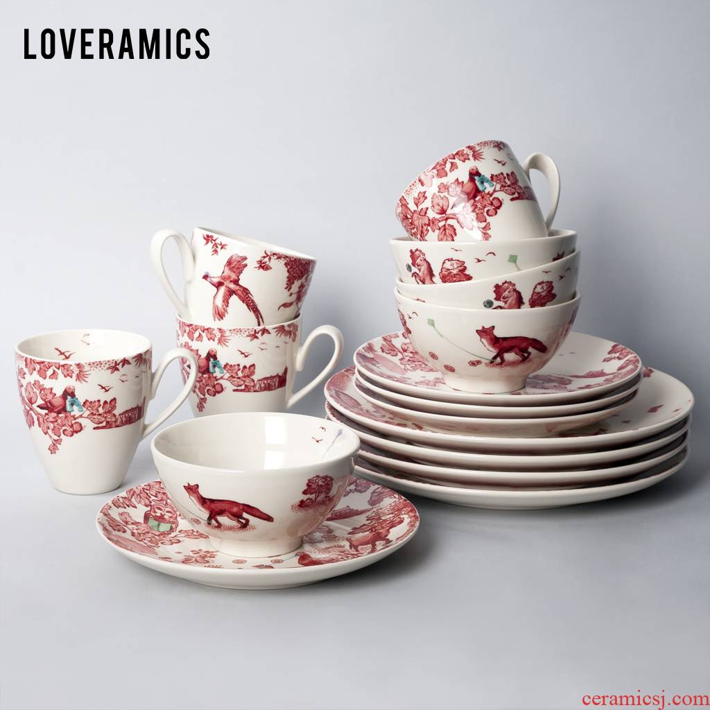Mrs Loveramics love fantasy forest household tableware suit contracted combination western - style 16 times