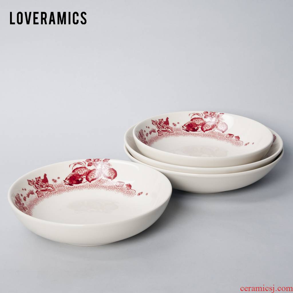 Mrs Loveramics love fantasy forest household ceramic deep dish soup plate plate FanPan 4 times