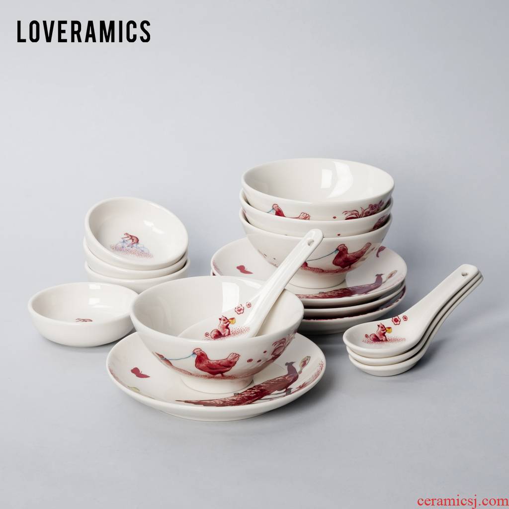 Mrs Loveramics love fantasy forest household tableware suit dishes combine Chinese style 16 times