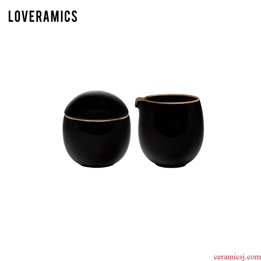 Loveramics love Mrs Wonderful artical excelling nature 300 ml milk sugar pot combination (black)