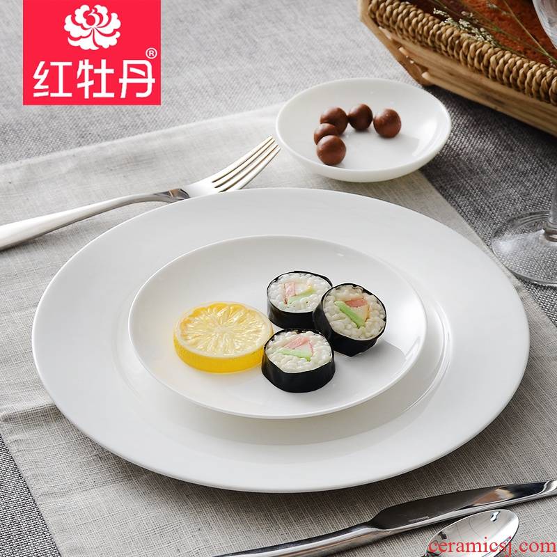 Take eat mat of tangshan ceramic disc suit pure white ipads porcelain plate white contracted one creative dishes ipads plate