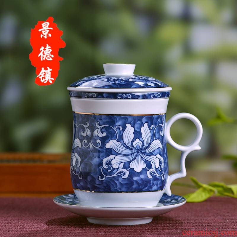 Eslite jingdezhen blue and white porcelain teacup ceramic cups with cover filter office cup tea cup personal gift boxes