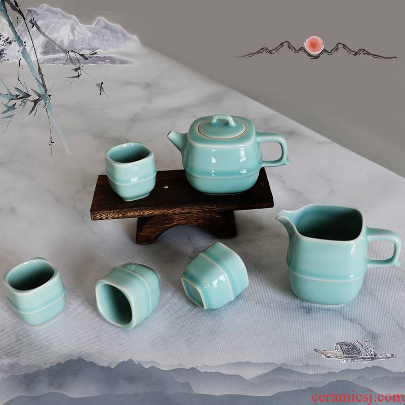 Oujiang longquan celadon high - end kung fu tea set exquisite teapot teacup combination tea home office gifts