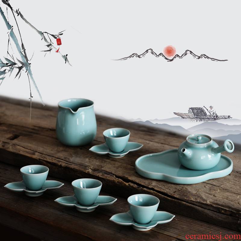 Oujiang longquan green CiHu cup portfolio kung fu tea sets boutique home office contracted rushed the teapot tea