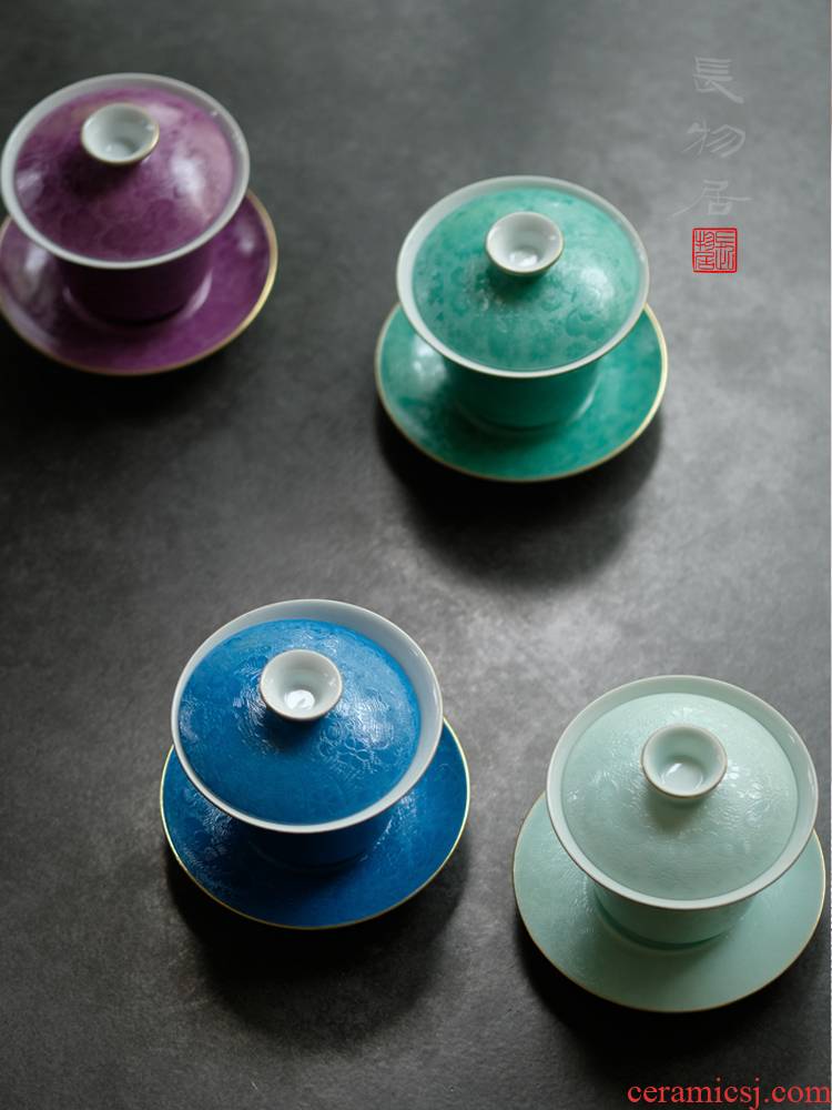 Offered home - cooked manual pick flowers at flavour multicolor lotus three tureen jingdezhen ceramic tea set tea bowl cups