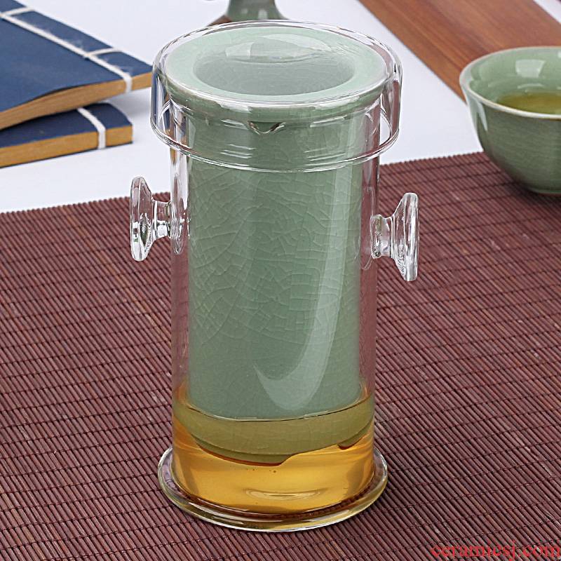 Leopard fluidic glass cup suit black tea tea set ceramic teapot household filter ears tea scented tea to heat