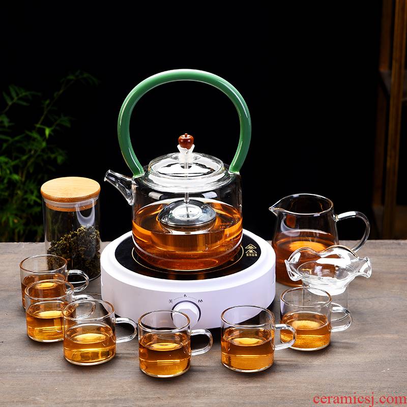 Old glass at lattice girder tank filter kettle the pot of household cooking tea, the electric TaoLu kung fu tea set