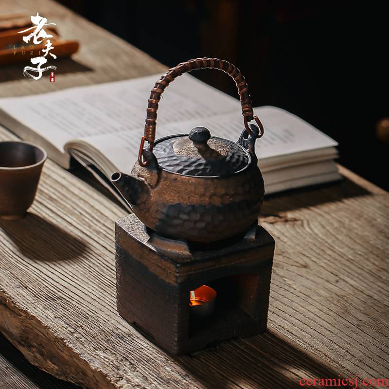 Archaize boiling tea stove coarse TaoWen teapot charcoal'm burning flame of alcohol burn blisters teapot household kung fu tea tea device