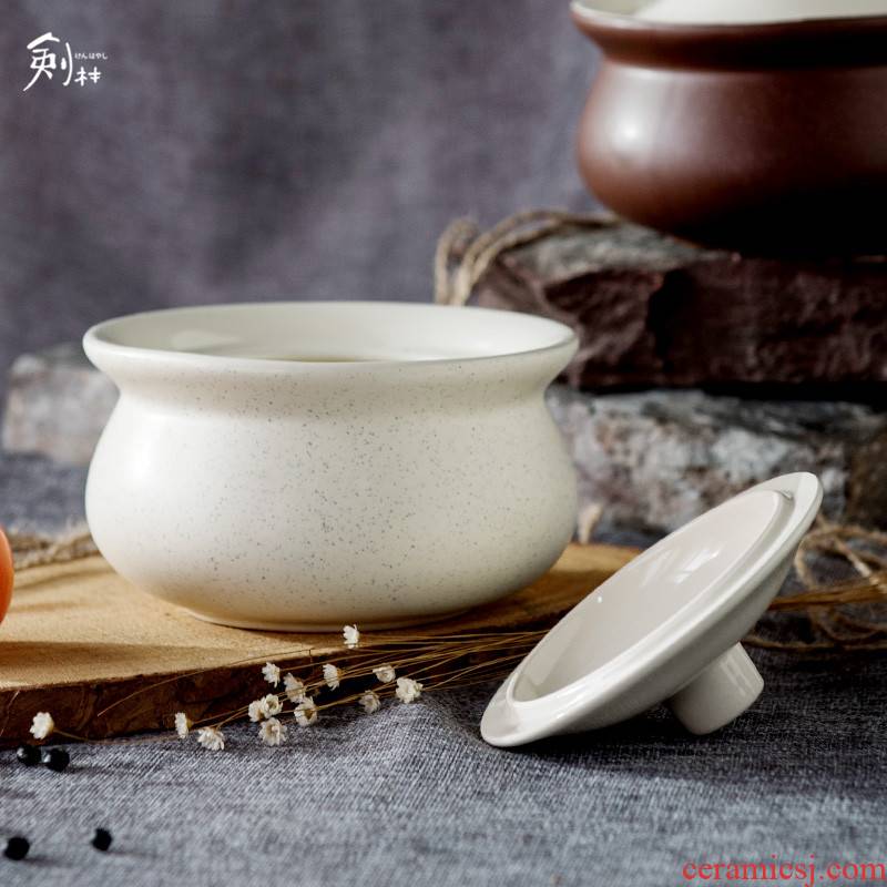 Creative Japanese ceramics tableware bowls of soup bowl single cup steamed egg cup stew of household water bird 's nest in the Nordic impression