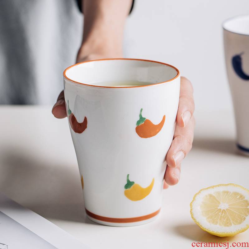 Creative hand - made pepper under glaze color porcelain mugs ceramic keller cup without cover household Japanese ultimately responds cup