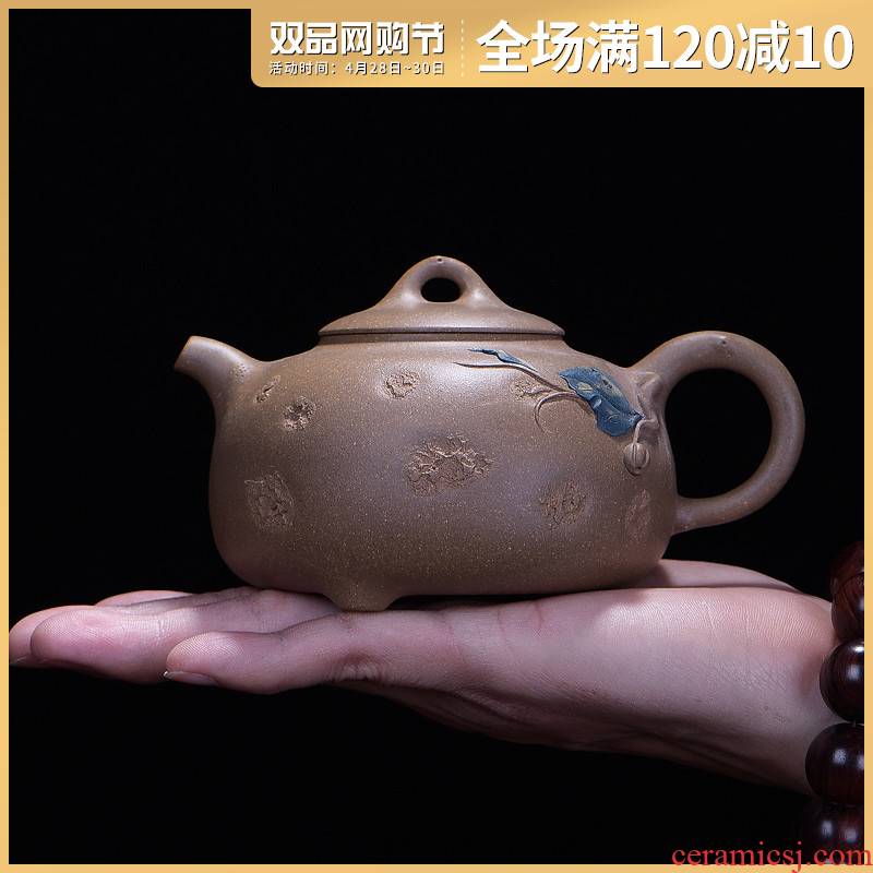 Yixing it authentic undressed ore section of mud famous Xu Xi ping pure checking out little teapot household kung fu tea set
