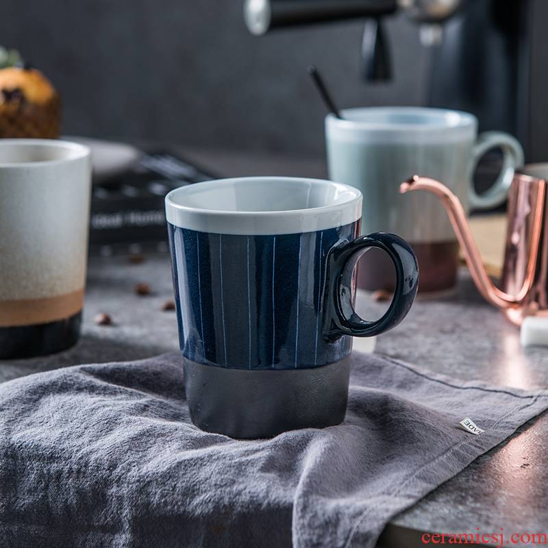 Lototo Japanese ceramic creative color mark cup cup cup of home office cup ultimately responds cup coffee for breakfast